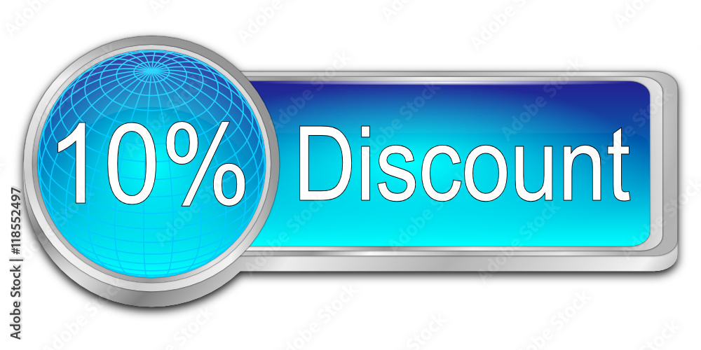 10% Discount button - 3D illustration 10% Discount button - 3D illustration