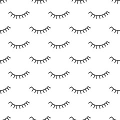 Fototapete Augenmuster Geschlossene Augen mit langen Wimpern  © in_dies_magis