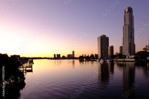 sea view with sunset background