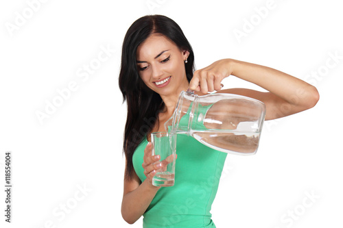 woman pours water