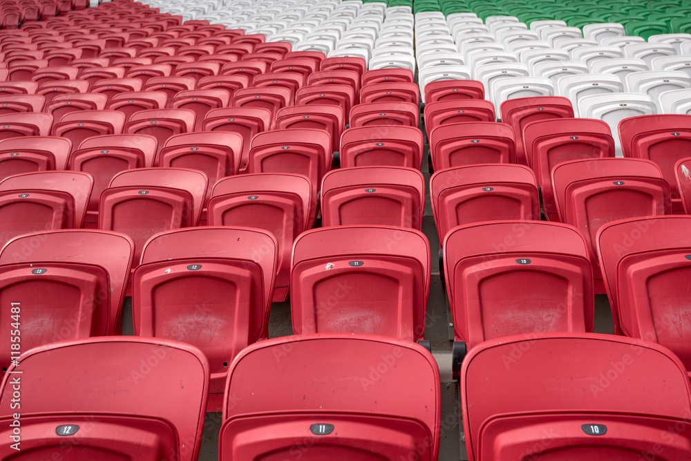 Fototapeta premium Bright red stadium seat