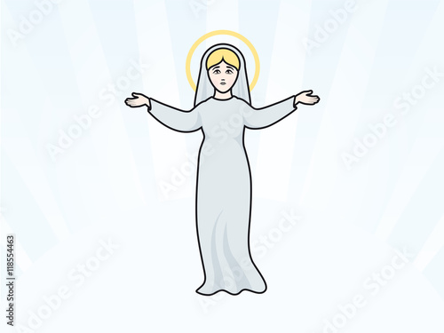 Virgin Mary vector. Vector illustration holy women