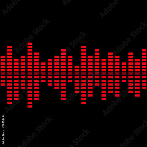 Abstract music inspired graphic equalizer background. Vector