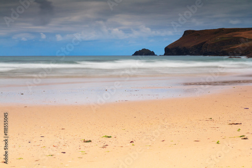 Early morning view of the beach at Polzeath