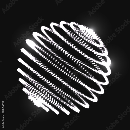 Abstract 3D sphere spiral shape