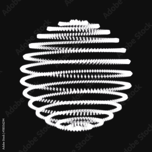 Abstract 3D sphere spiral shape