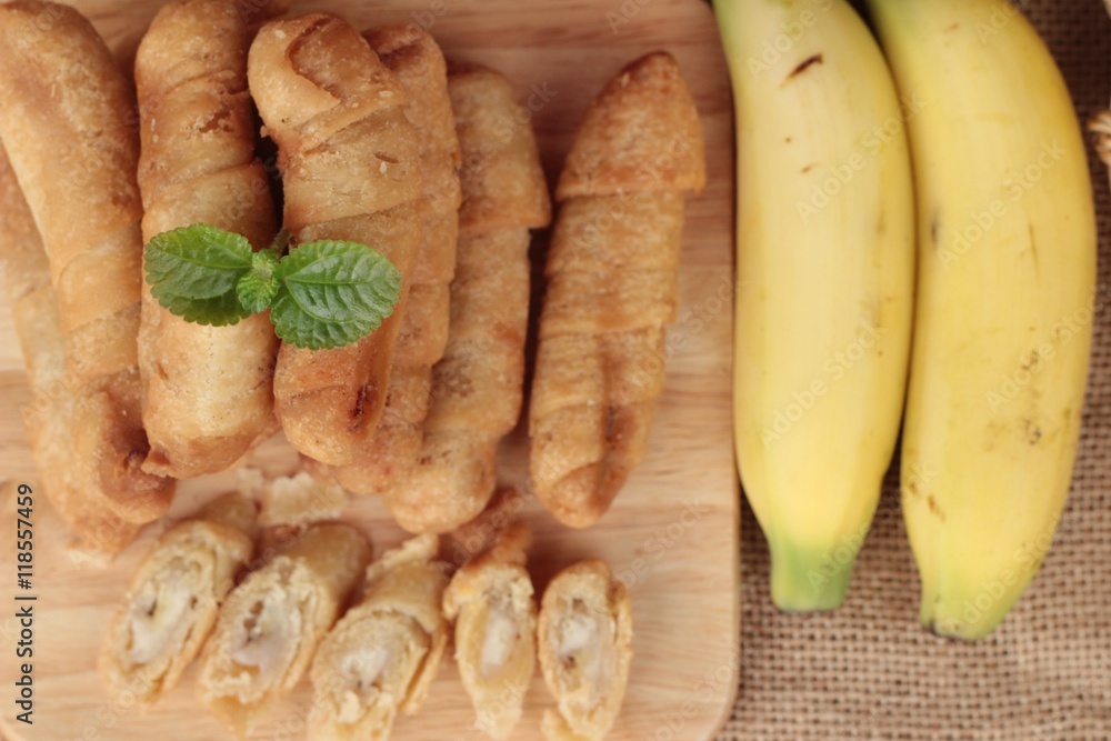 Deep fried banana traditional Indonesia , Banana Molen. Deep fried banana traditional Indonesia , Banana Molen.