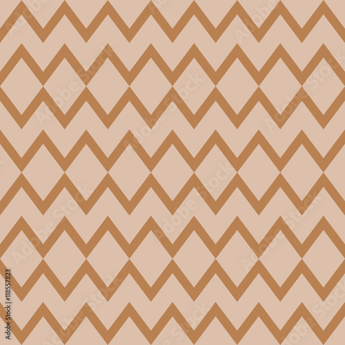 brown seamless zigzag pattern on a light brown background. vector illustration