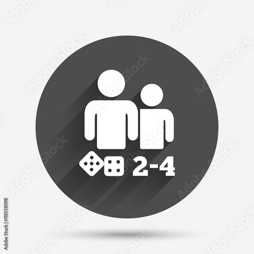 Board games sign icon. 2-4 players symbol.