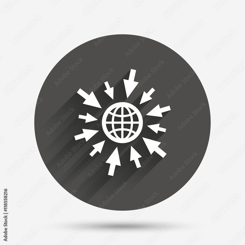Go to Web icon. Globe with mouse cursors. Go to Web icon. Globe with mouse cursors.