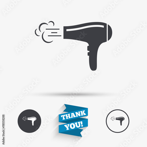 Hairdryer sign icon. Hair drying symbol.