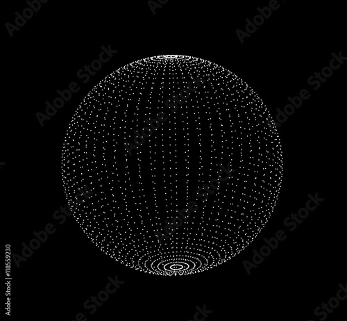 Fotografi Abstract 3D sphere spiral shape