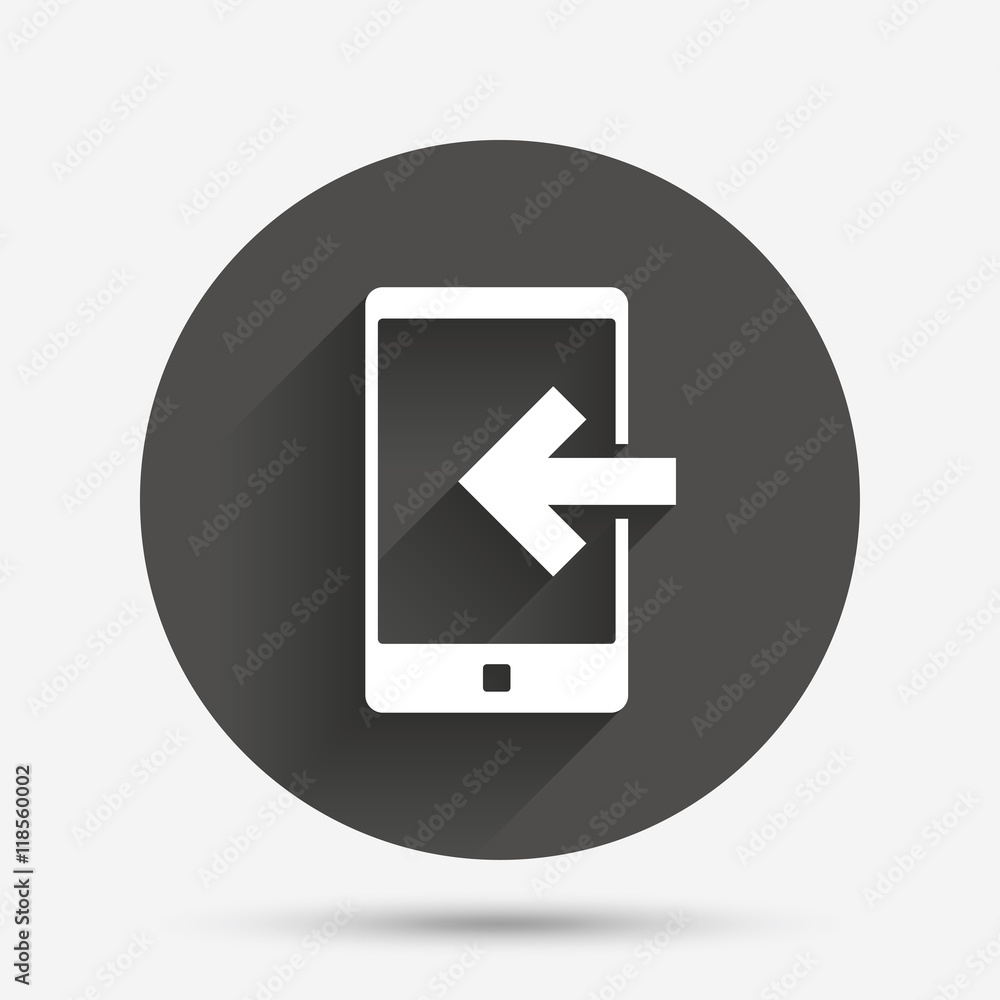 Incoming call sign icon. Smartphone symbol. Incoming call sign icon. Smartphone symbol.