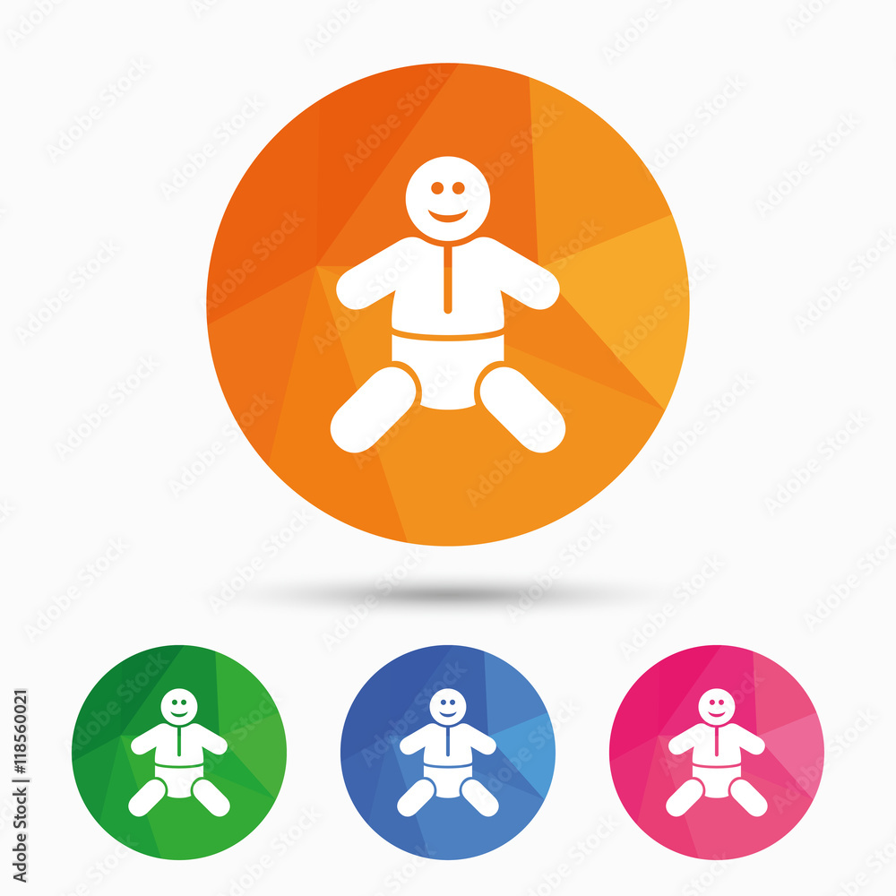 Baby infant sign icon. Toddler boy symbol. Baby infant sign icon. Toddler boy symbol.
