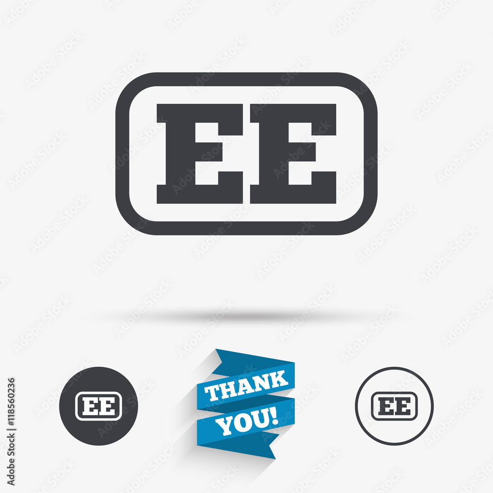 Estonian language sign icon. EE translation. Estonian language sign icon. EE translation.