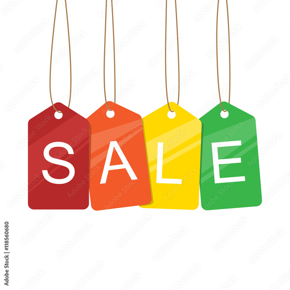 Sale tags sign color vector illustration