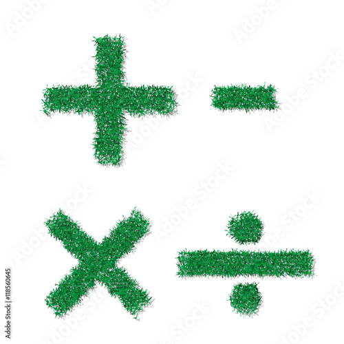 Vector green grass math symbols    