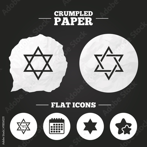 Star of David icons. Symbol of Israel.