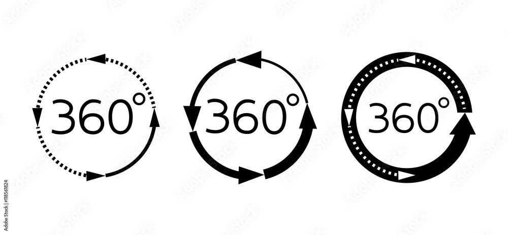 Angle 360 degrees icons