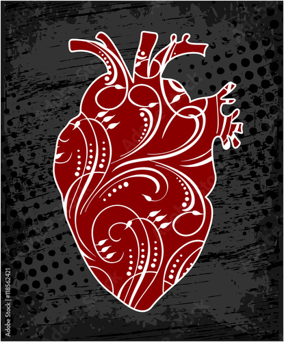 Anatomical floral human heart.