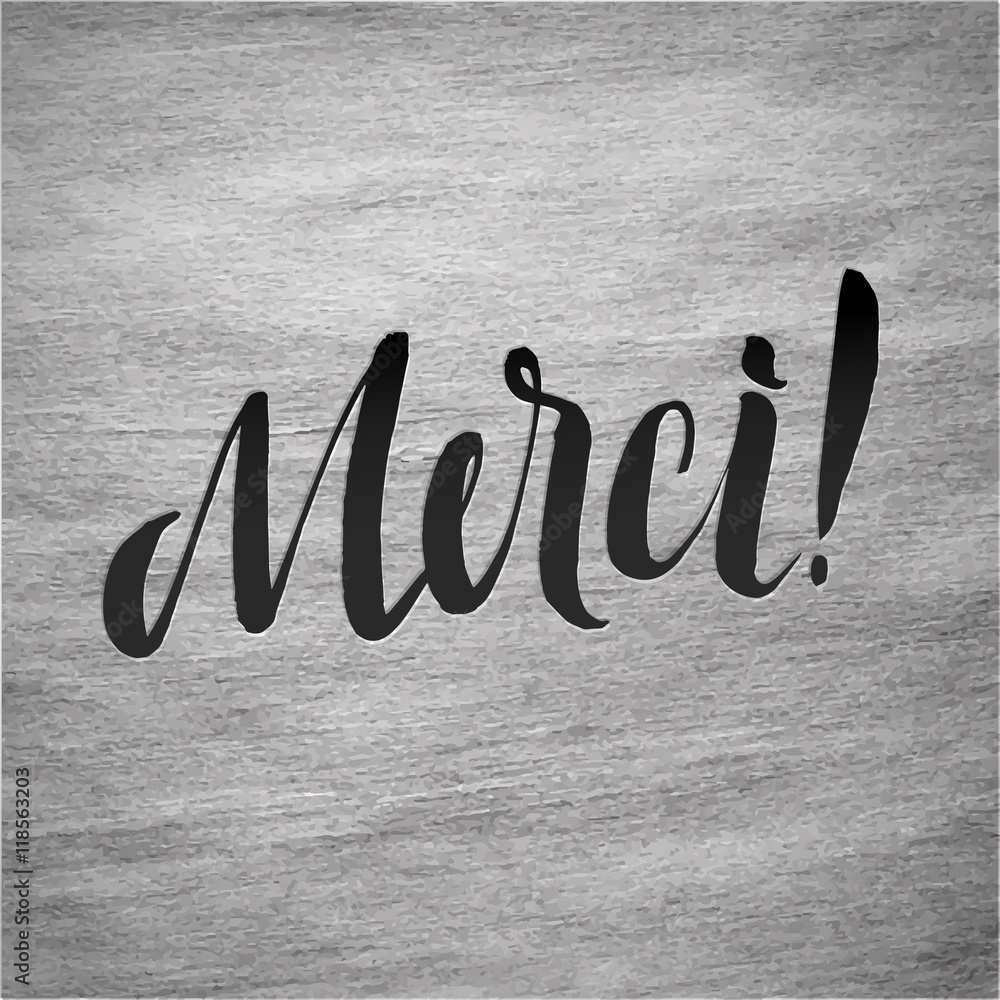 Thank You French Language Vector Lettering Stock Vector Adobe Stock