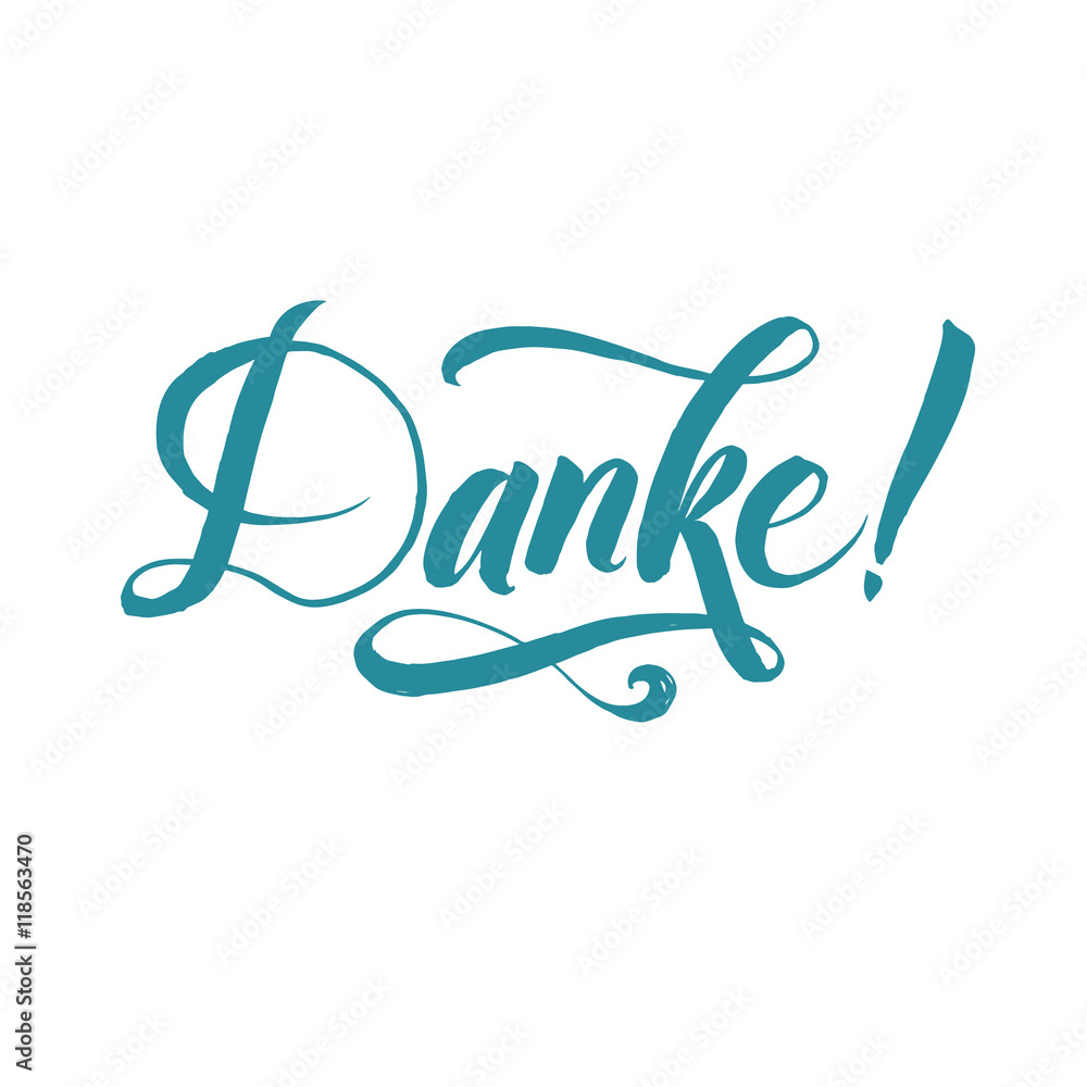 Thank You German Language Blue Vector Lettering on White Background Stock Vector Adobe Stock