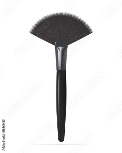 Realistic Make up Fan Brush. Vector illustration