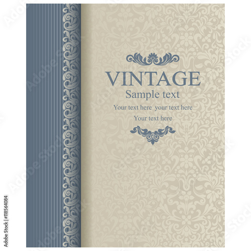 Wedding Invitation cards in an vintage-style blue