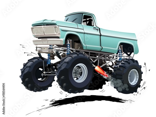 Cartoon Monster Truck. Available EPS-10 separated by groups and layers with transparency effects for one-click repaint