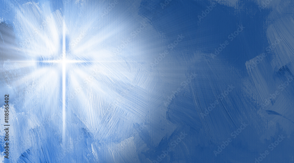 Fototapeta premium Graphic Christian cross with inner glow