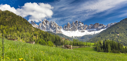 Südtirol, Villnösstal, Geislerspitzen, Blick von St. Magdalena