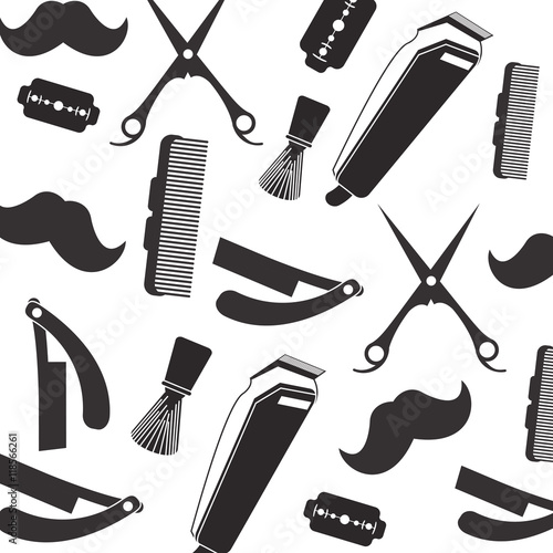 flat design Barber shop pattern vector illustration