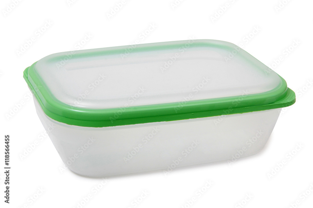 Plastic food containers on a white background Plastic food containers on a white background