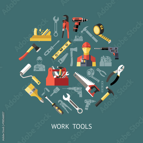 Work Tools Round Composition