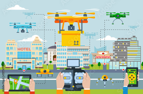 Big City Modern Technologies Concept