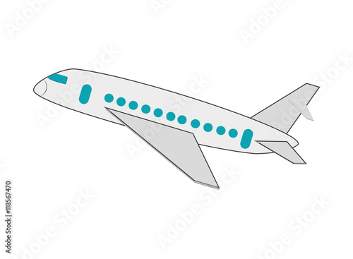 flat design single airplane icon vector illustration