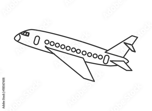 flat design single airplane icon vector illustration
