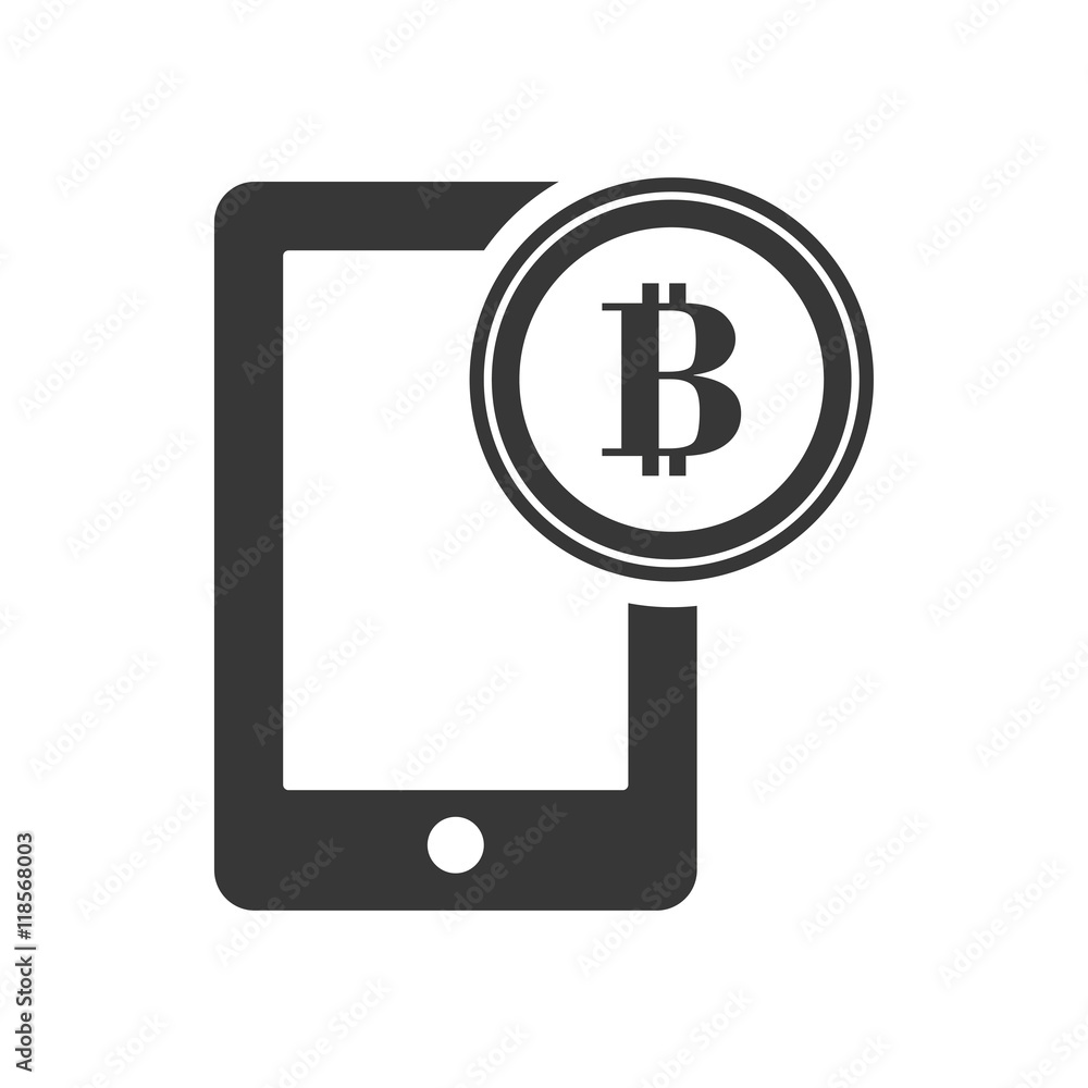 bitcoin smartphone money financial commerce icon. Flat and Isolated design. Vector illustration bitcoin smartphone money financial commerce icon. Flat and Isolated design. Vector illustration