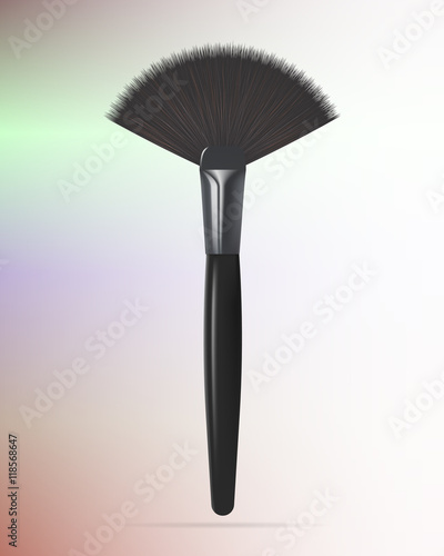 Realistic Make up Fan Brush. Vector illustration