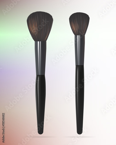 Set of Realistic Powder Brush. Vector illustration