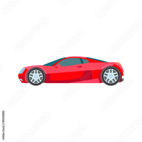 sport car red flat Icon vector
