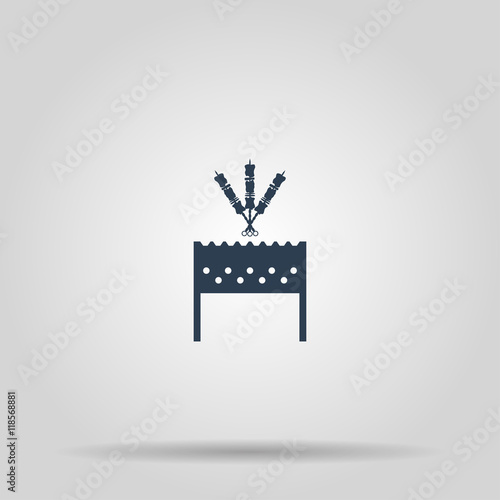 Brazier zephyr, chicken and kebab icon.