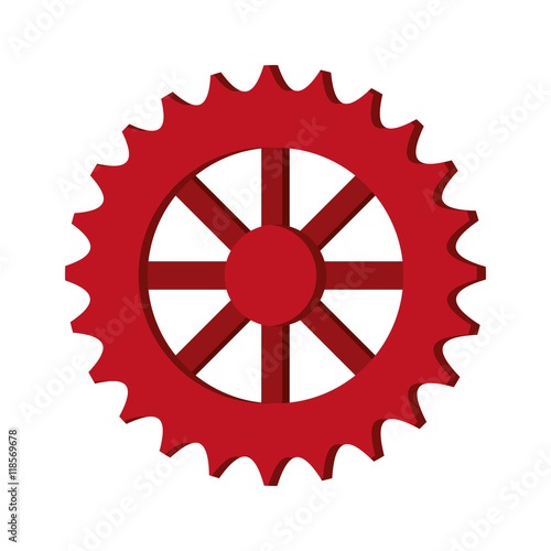 flat design single gear icon vector illustration