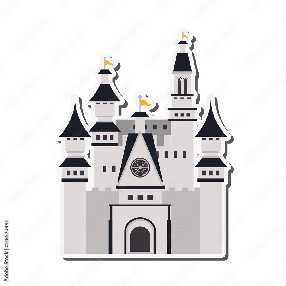 flat design large castle icon vector illustration flat design large castle icon vector illustration
