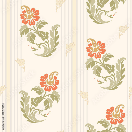 Modern design pattern. Desktop wallpaper. Background. Floral pattern for your design. Illustration. Modern seamless pattern for interior decoration, wrapping paper, graphic design and textile.