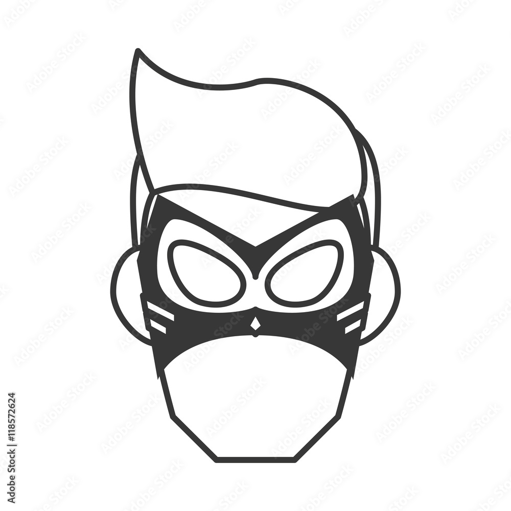 mask costume face superhero superman hero cartoon anime male icon. Flat and Isolated illustration. Vector illustration mask costume face superhero superman hero cartoon anime male icon. Flat and Isolated illustration. Vector illustration