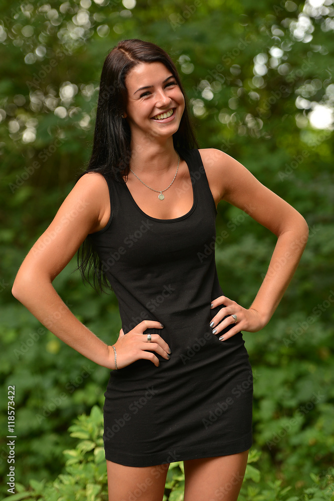 beautiful girl enjoying in forest beautiful girl enjoying in forest