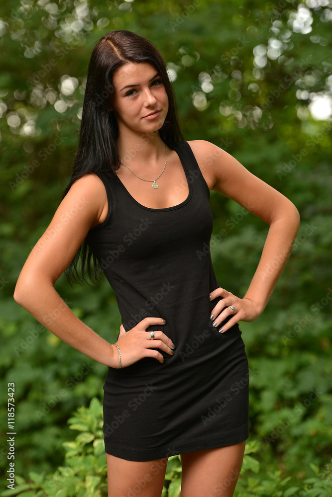 beautiful girl enjoying in forest beautiful girl enjoying in forest