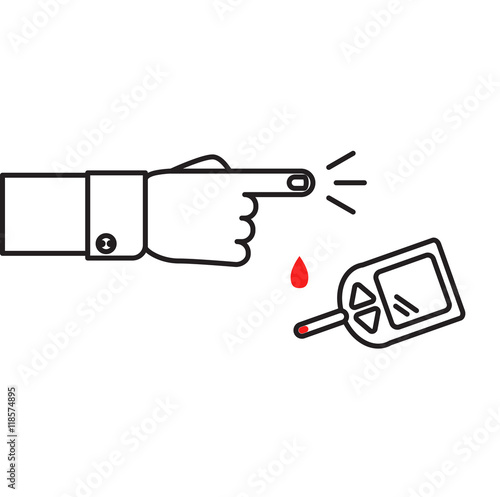 Thin line glucometer icon