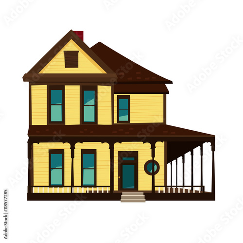 Vector image of wooden countryhouse